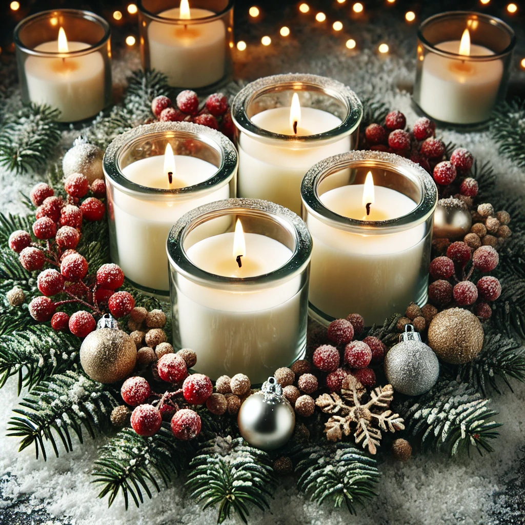 4x Advents-Kerzen kleines Set bestehend aus vier gleichen Kerzen 4x Advents-Kerzen kleines Set bestehend aus vier gleichen Kerzen